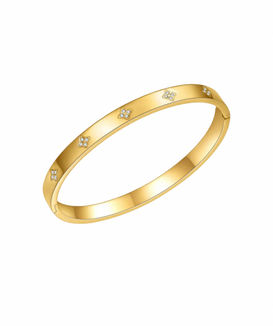 Gold Clover Bangle