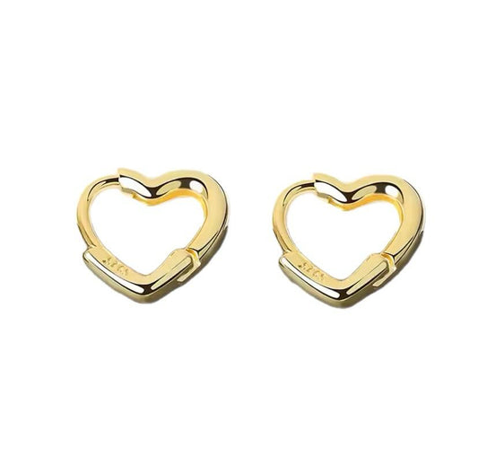 Gold Heart Hoops