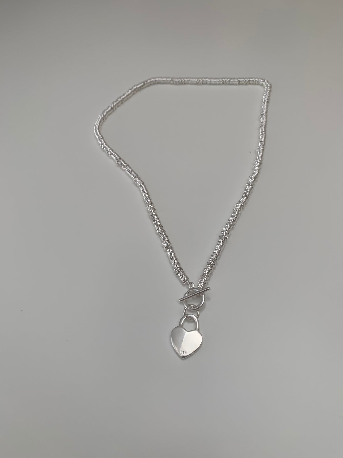 Silver Links Heart Necklace