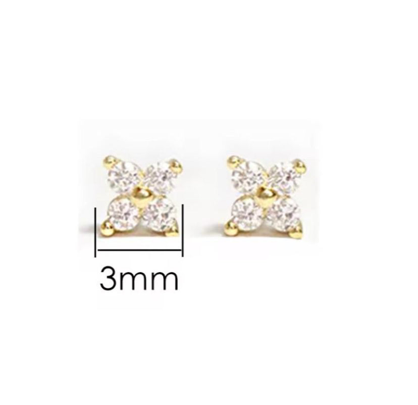 Teeny Gold Blossom Studs