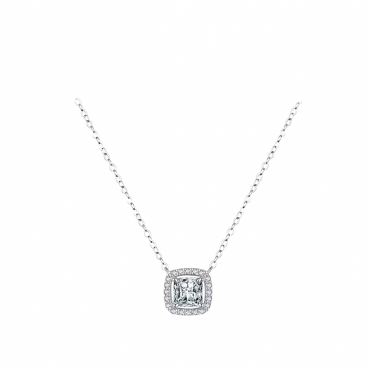 Silver Princess Cut Necklace